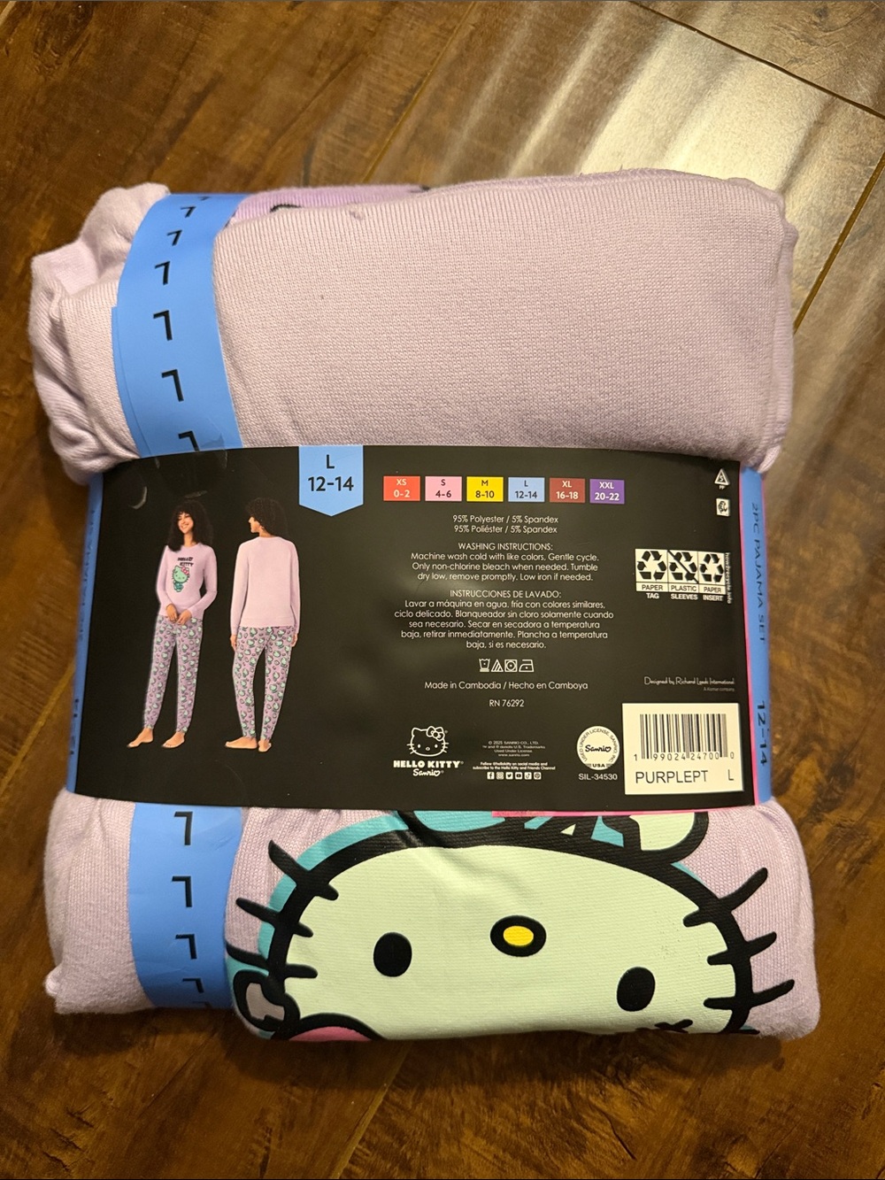Hello Kitty Pink Lavender 2-Piece Pajama Set - Picture 2 of 2